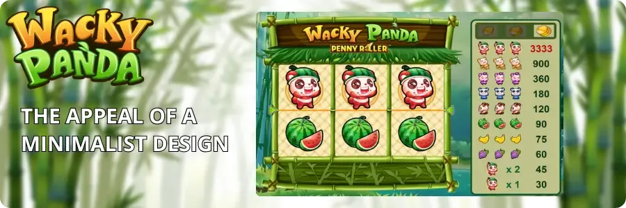 Wacky Panda reels with panda symbols and paytable